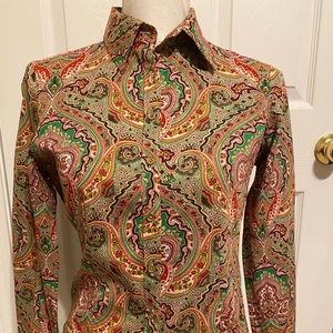 Talbots Paisley (Green) Women’s Button Down Shirt